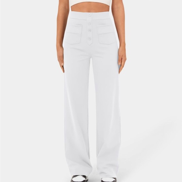 NWT Halara High Waisted Button mult pockets straight leg casual pant sz Small - Picture 1 of 9